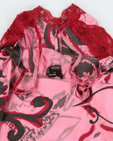 Vintage 2000s Kenzie Velvet Detail Silk Cami Top - S