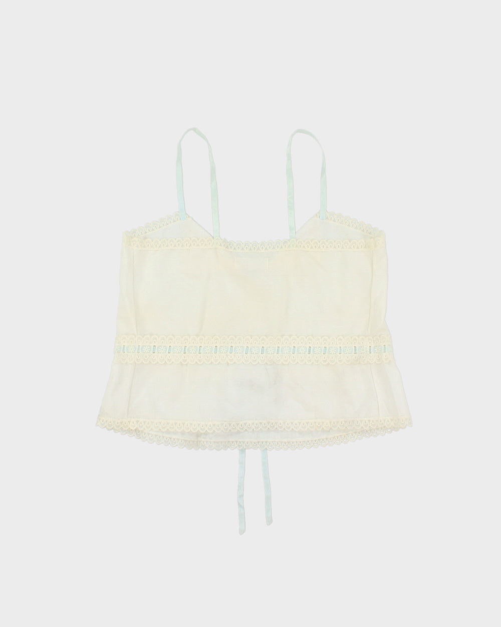 Vintage 1970s Classics Sheer Lace Trim Cami - S