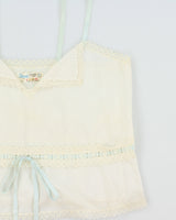 Vintage 1970s Classics Sheer Lace Trim Cami - S