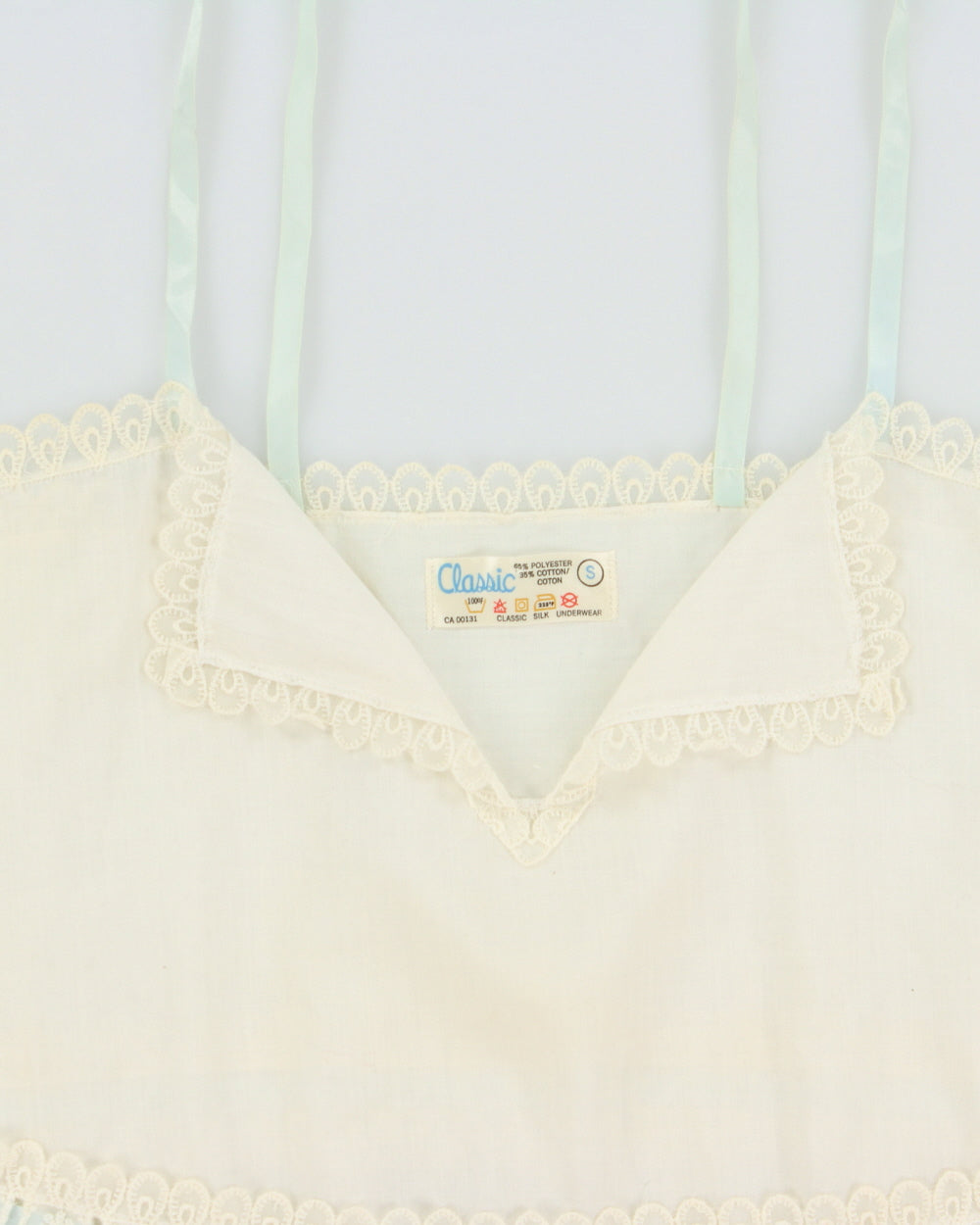 Vintage 1970s Classics Sheer Lace Trim Cami - S