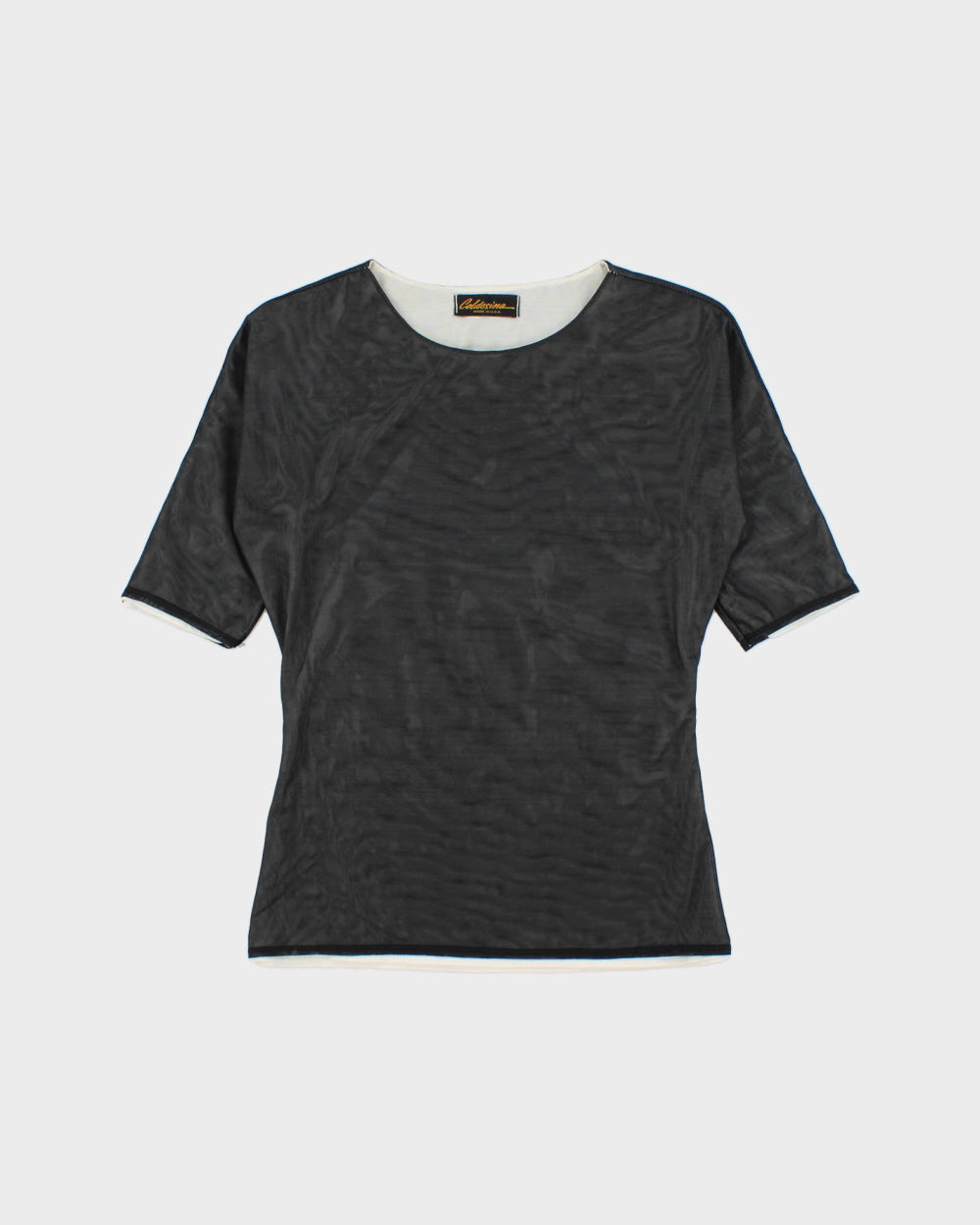 Vintage 1990s Coldesina Double Layer Mesh Top - M