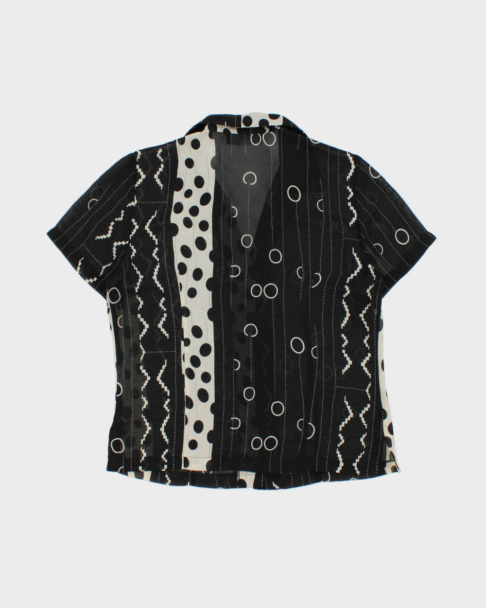 Vintage 1990s Della Spiga Mesh Pattern Blouse - L