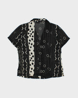 Vintage 1990s Della Spiga Mesh Pattern Blouse - L