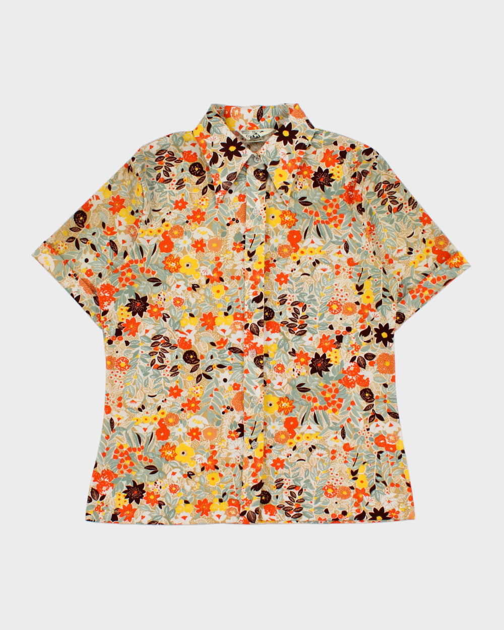 Vintage 1970s Sears 'The Comfort Shirt' Floral Blouse - L