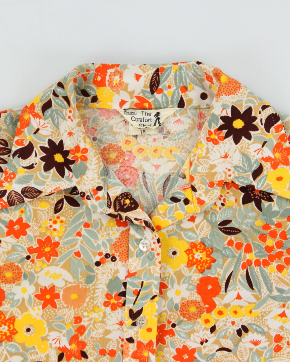 Vintage 1970s Sears 'The Comfort Shirt' Floral Blouse - L