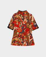 Vintage 1990s Fru.i.tion Floral Slinky Split Sides Top - S