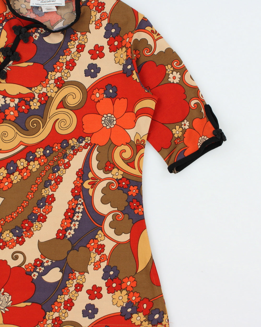 Vintage 1990s Fru.i.tion Floral Slinky Split Sides Top - S