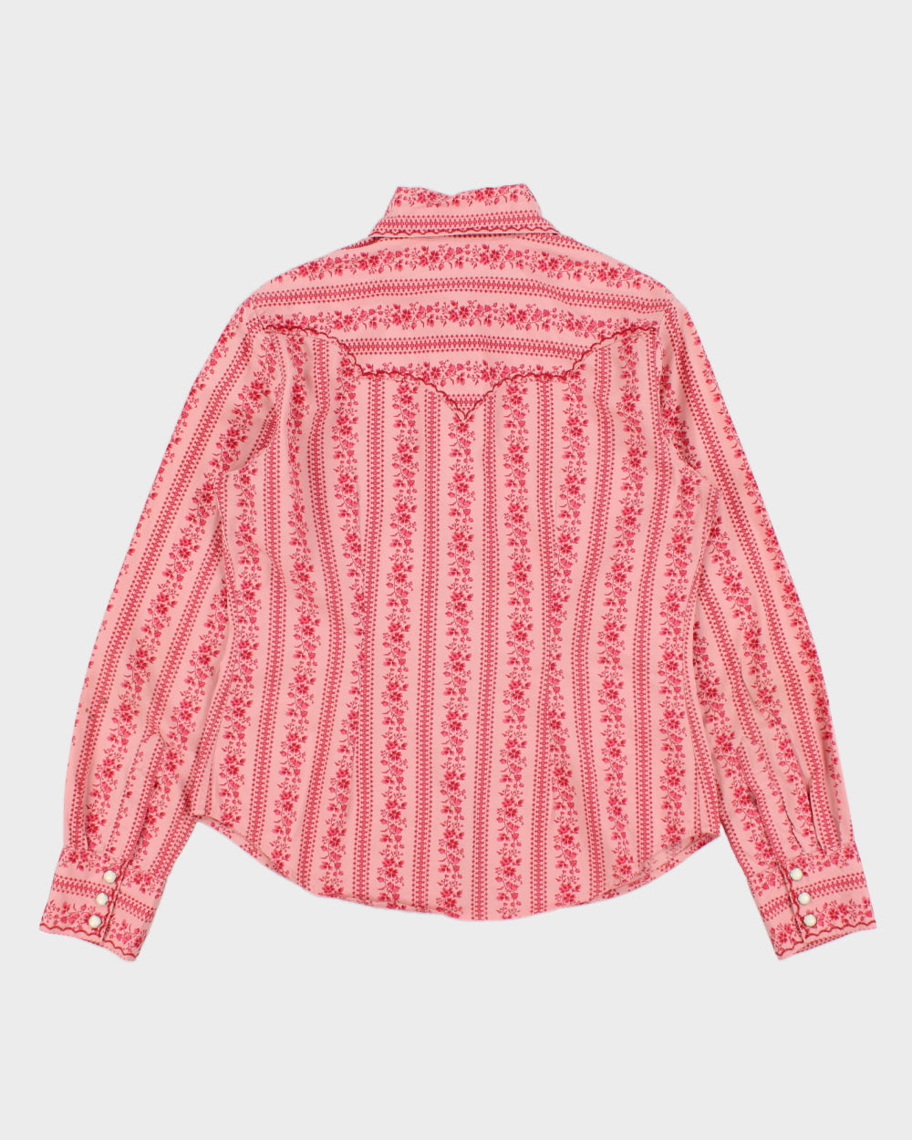 Vintage 1990s Lucky Brand Western Pear Snap Button Blouse - M
