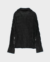 Vintage 1990s Michele Michelle Satin Crinkle Blouse - L