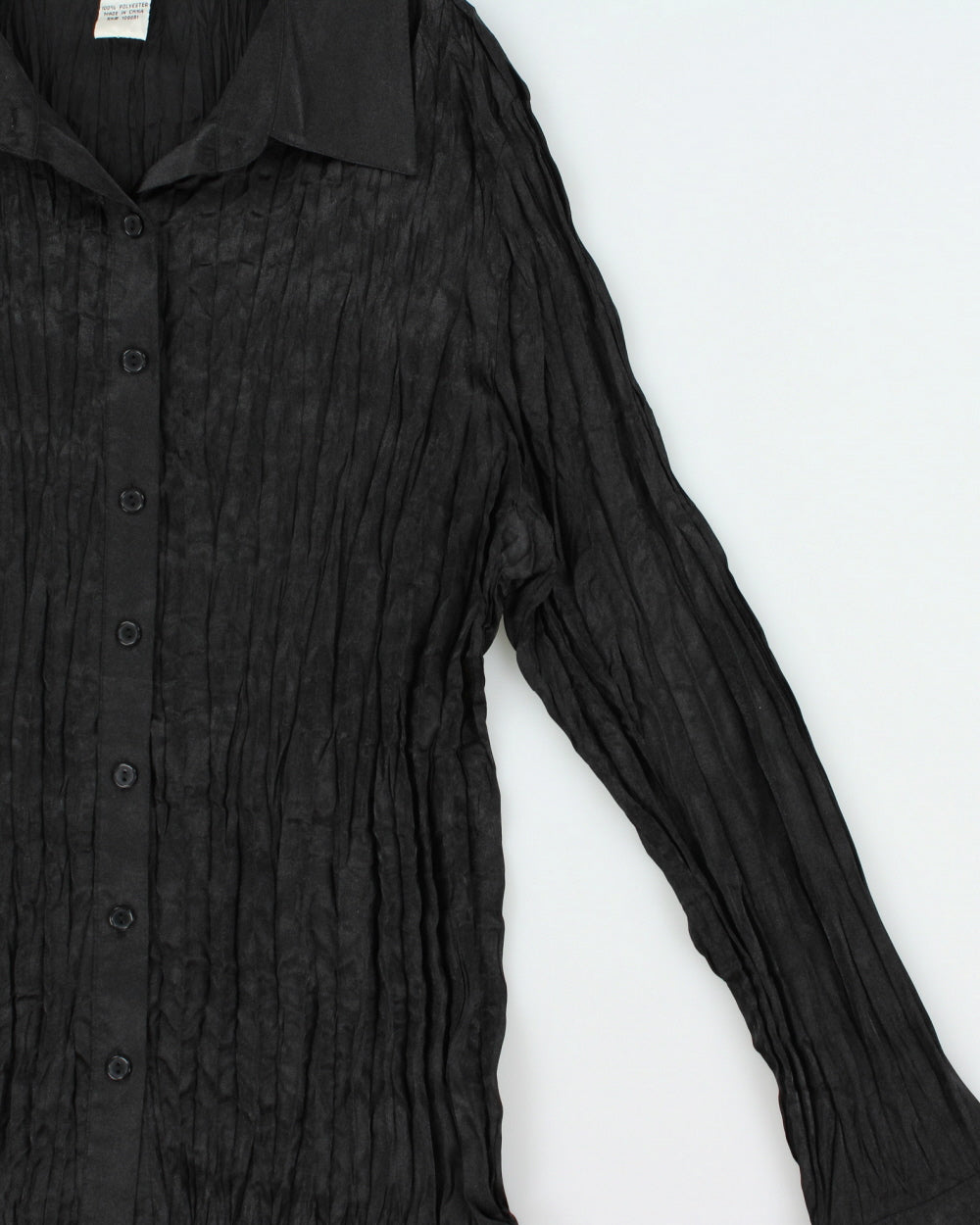 Vintage 1990s Michele Michelle Satin Crinkle Blouse - L
