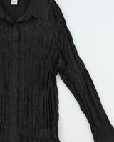 Vintage 1990s Michele Michelle Satin Crinkle Blouse - L