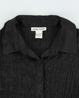 Vintage 1990s Michele Michelle Satin Crinkle Blouse - L