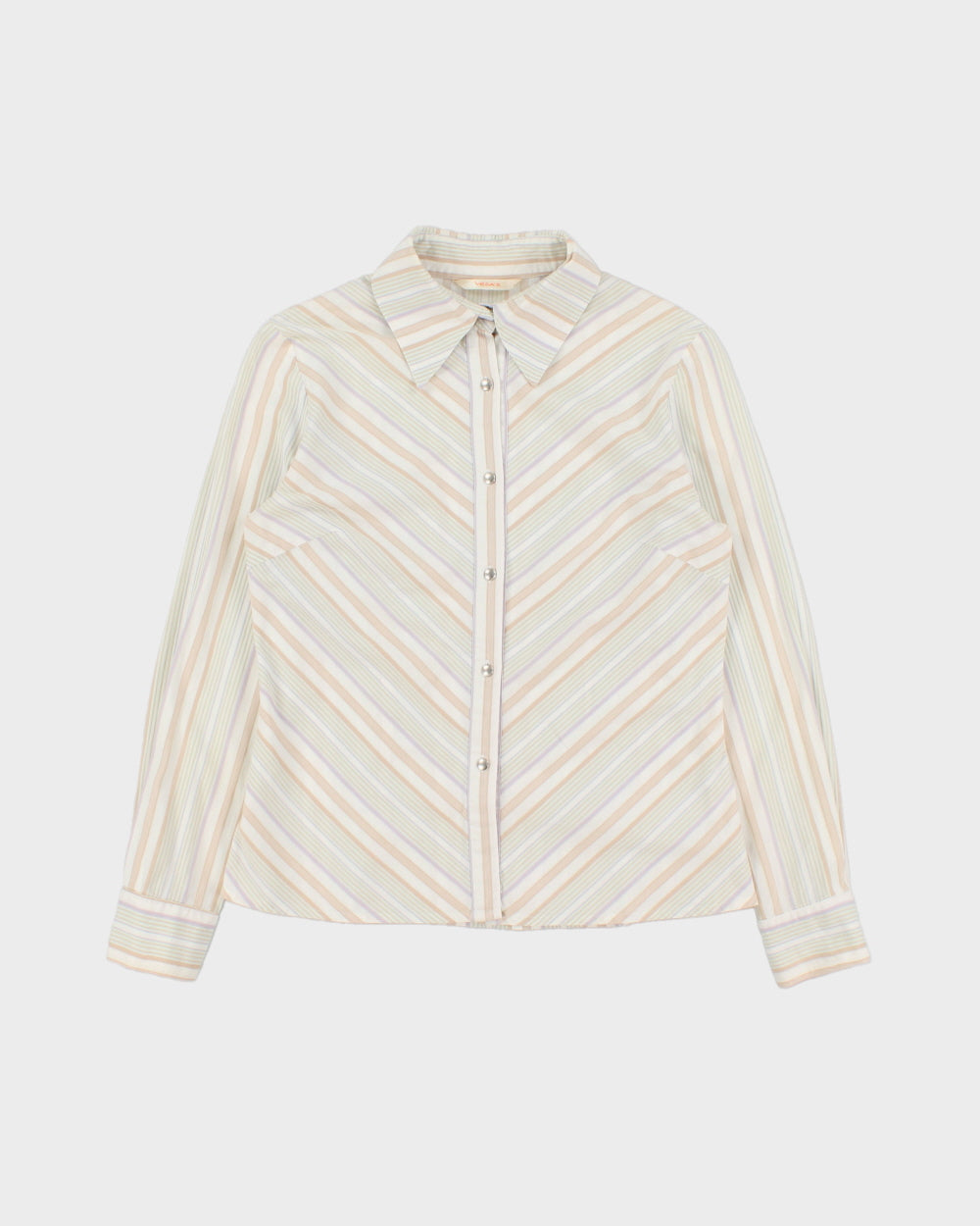 Vintage 2000s Vesa's Embossed Stripe Blouse - M