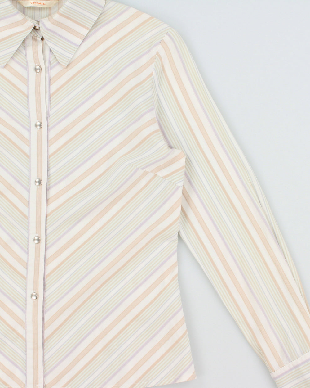 Vintage 2000s Vesa's Embossed Stripe Blouse - M
