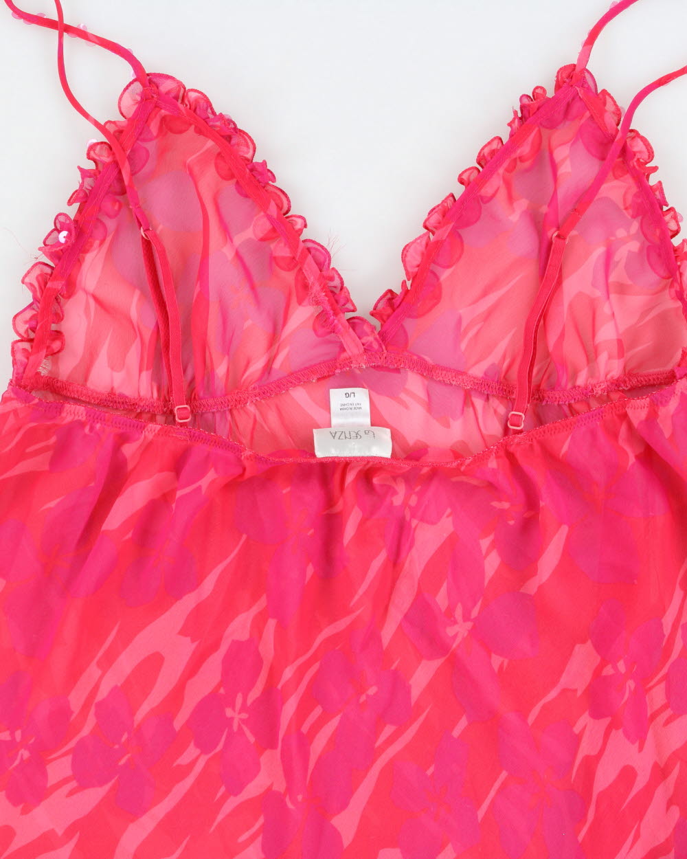 Vintage Y2K 2000s La Senza Mesh Ruffle trim Cami Top - M