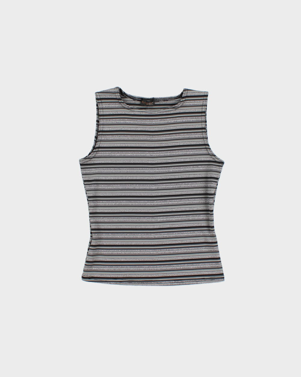 Vintage Y2K 2000s Pariscope Boat Neck Glitter Stripe Top - M