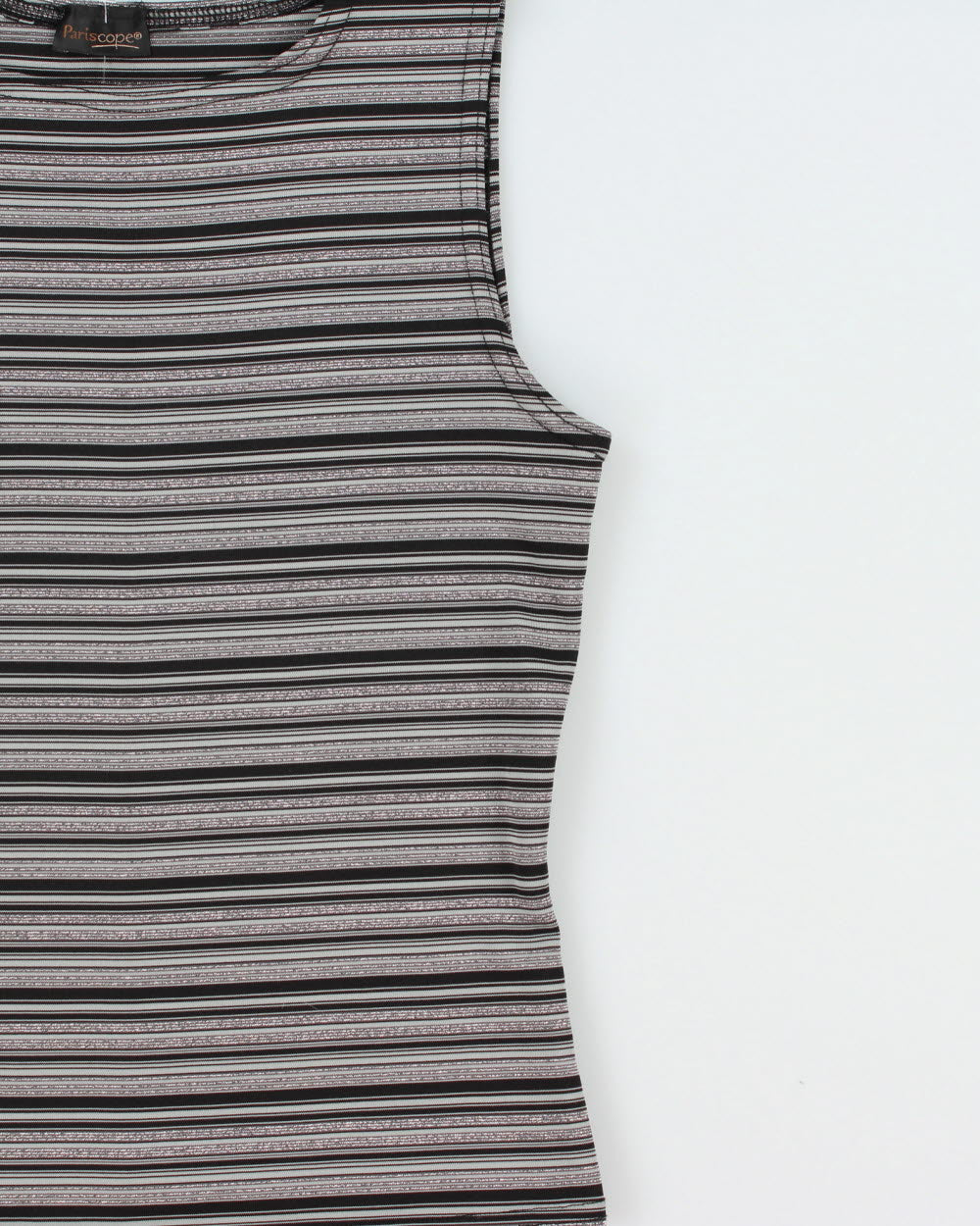 Vintage Y2K 2000s Pariscope Boat Neck Glitter Stripe Top - M