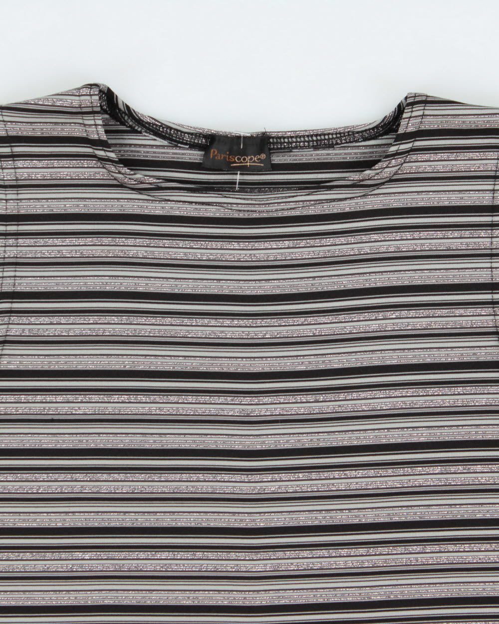 Vintage Y2K 2000s Pariscope Boat Neck Glitter Stripe Top - M