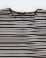 Vintage Y2K 2000s Pariscope Boat Neck Glitter Stripe Top - M