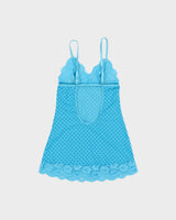 Vintage Y2K 2000s Velvet Polka Dot Mesh Backless Cami Top - XS