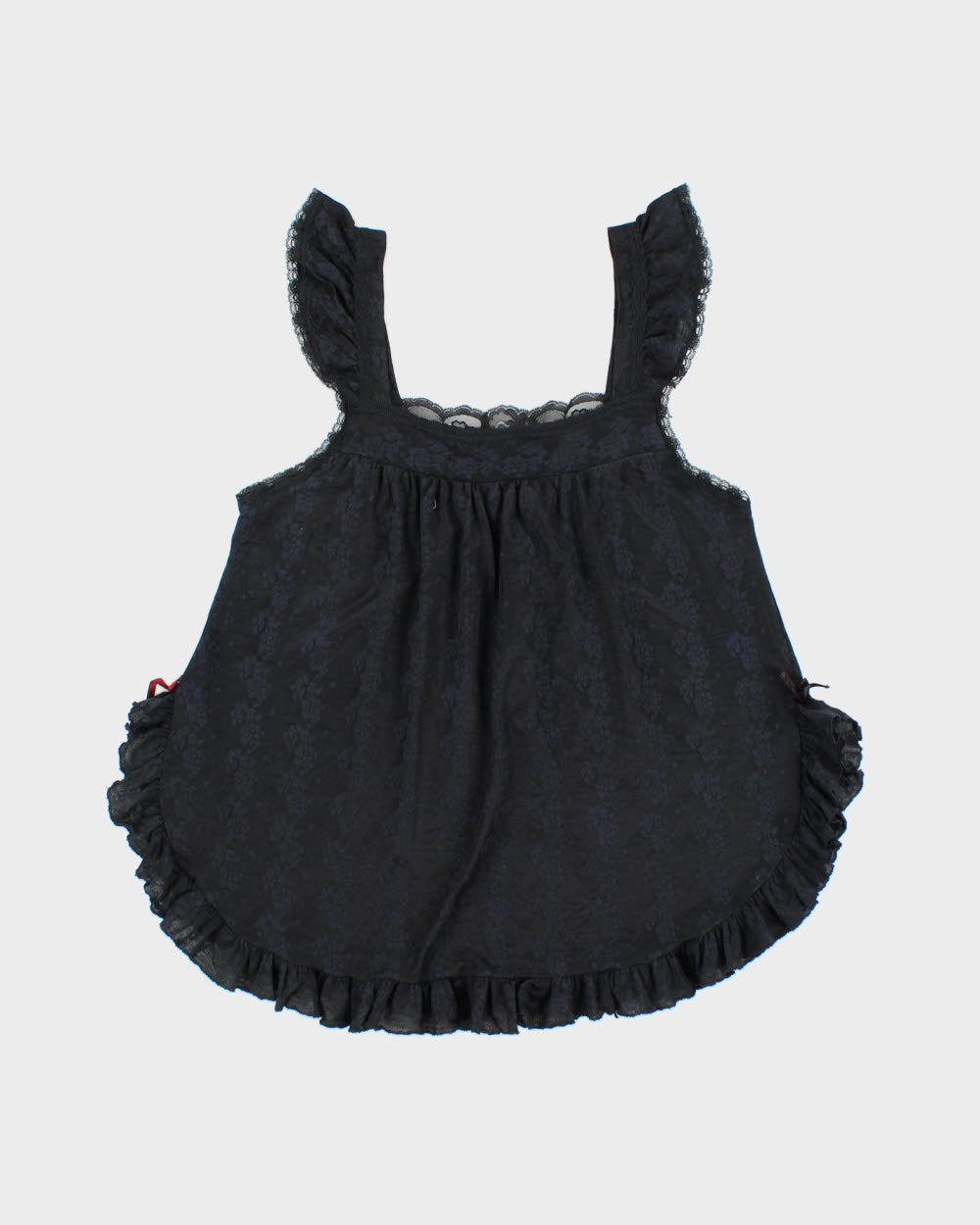 Vintage 1990s Kucha Babydoll Lace Trim Top - M