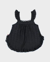 Vintage 1990s Kucha Babydoll Lace Trim Top - M