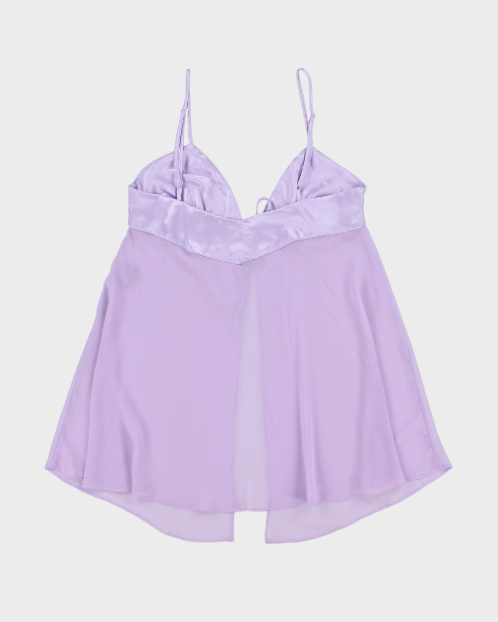 Vintage 1990s La Vie En Rose Satin Cup Mesh Tie-front Top - S