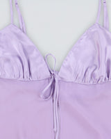 Vintage 1990s La Vie En Rose Satin Cup Mesh Tie-front Top - S