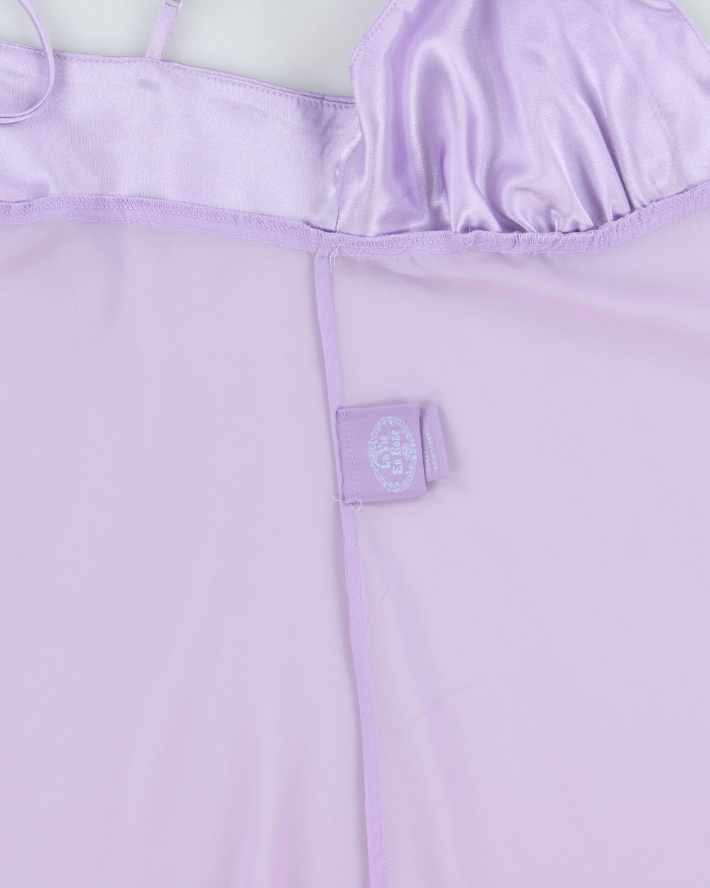 Vintage 1990s La Vie En Rose Satin Cup Mesh Tie-front Top - S