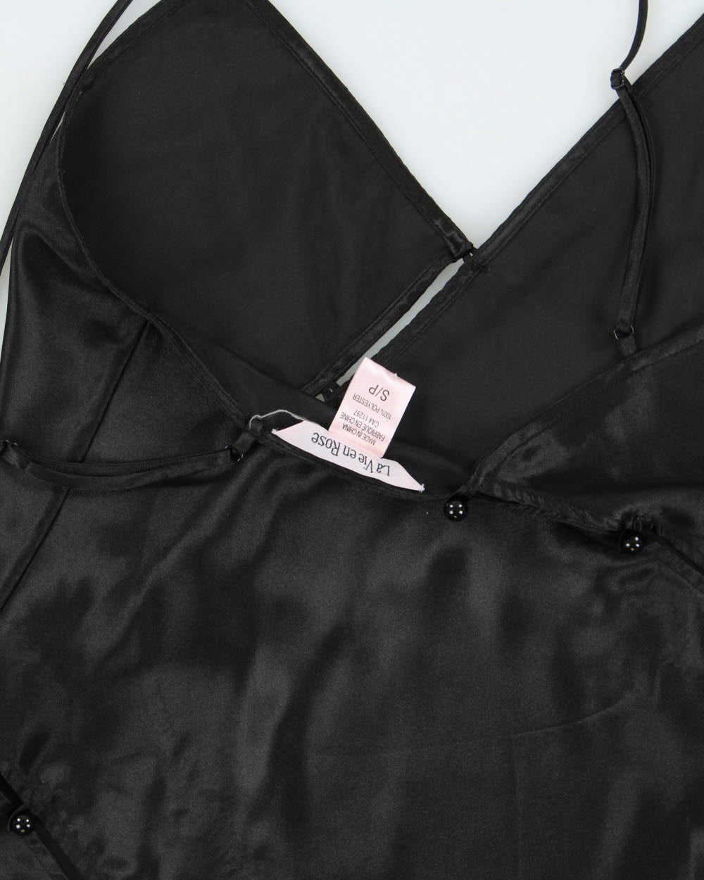 Vintage Y2K 2000s La Vie En Rose Asymmetric Split Satin Cami Top - S