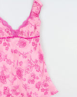Vintage Y2K 2000s La Senza Off The Shoulder Mesh Babydoll Top - M