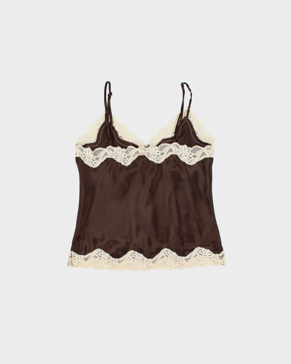 Vintage Y2K 2000s Jump Sport Satin Lace Trim Cami Top - M