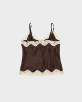 Vintage Y2K 2000s Jump Sport Satin Lace Trim Cami Top - M