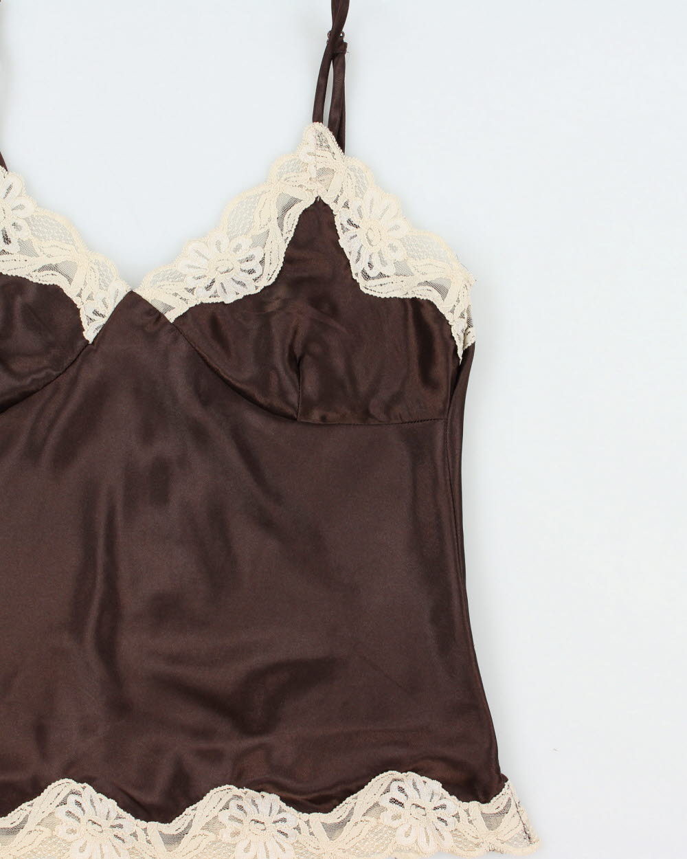 Vintage Y2K 2000s Jump Sport Satin Lace Trim Cami Top - M