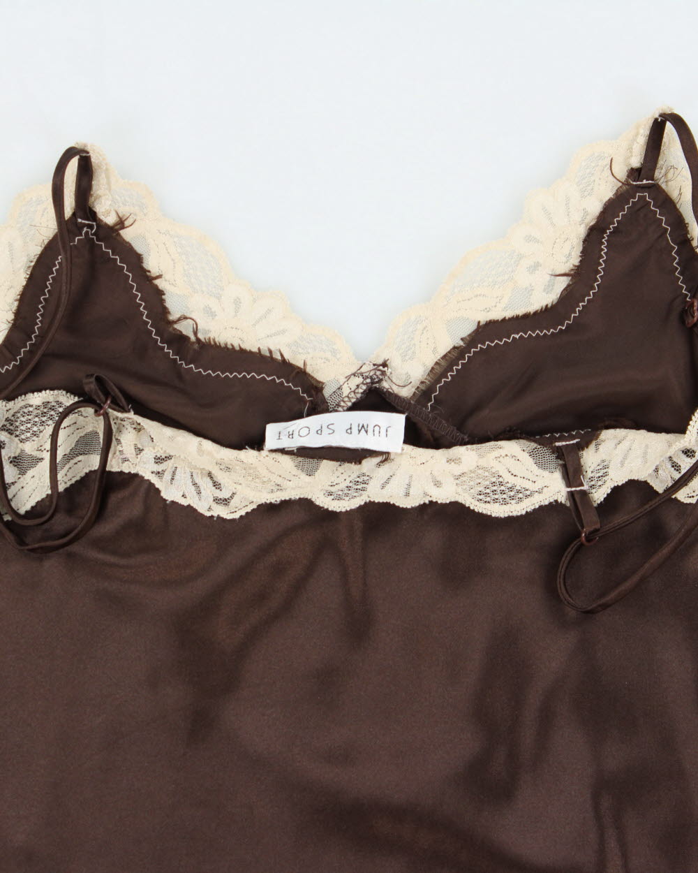 Vintage Y2K 2000s Jump Sport Satin Lace Trim Cami Top - M