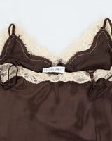 Vintage Y2K 2000s Jump Sport Satin Lace Trim Cami Top - M