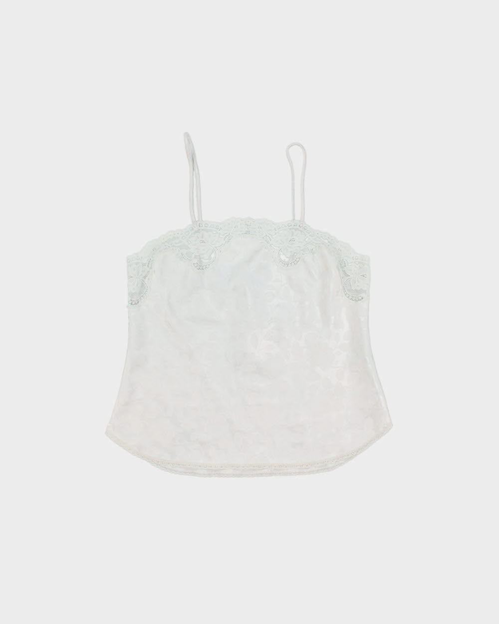 Vintage 1970s Christian Dior Union Made In USA Lace Trim Cami Top - S
