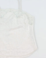 Vintage 1970s Christian Dior Union Made In USA Lace Trim Cami Top - S