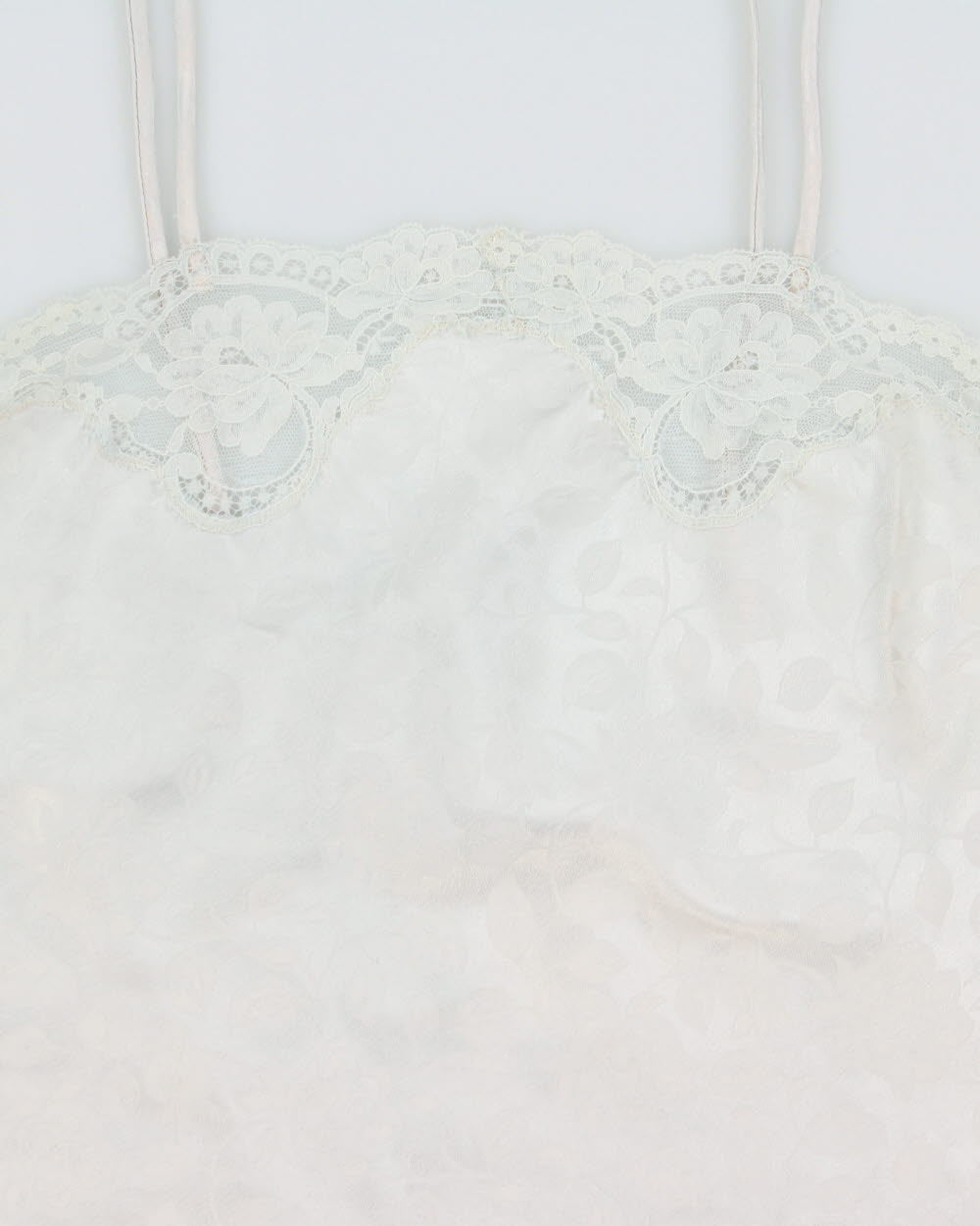 Vintage 1970s Christian Dior Union Made In USA Lace Trim Cami Top - S