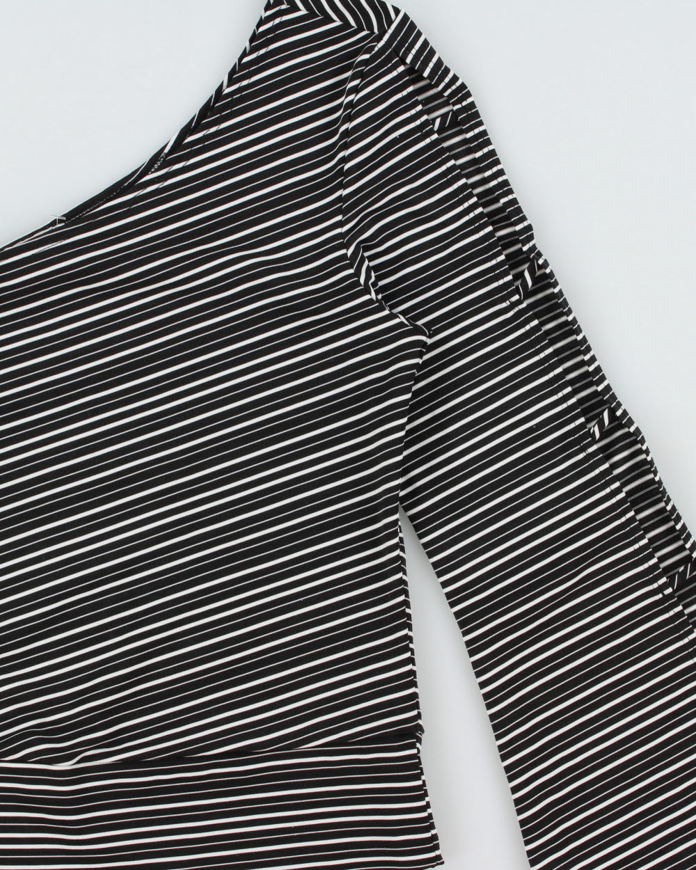 Vintage 1990s Chado One Shoulder Striped Sleeve Cut-out Top - S