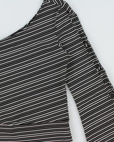 Vintage 1990s Chado One Shoulder Striped Sleeve Cut-out Top - S