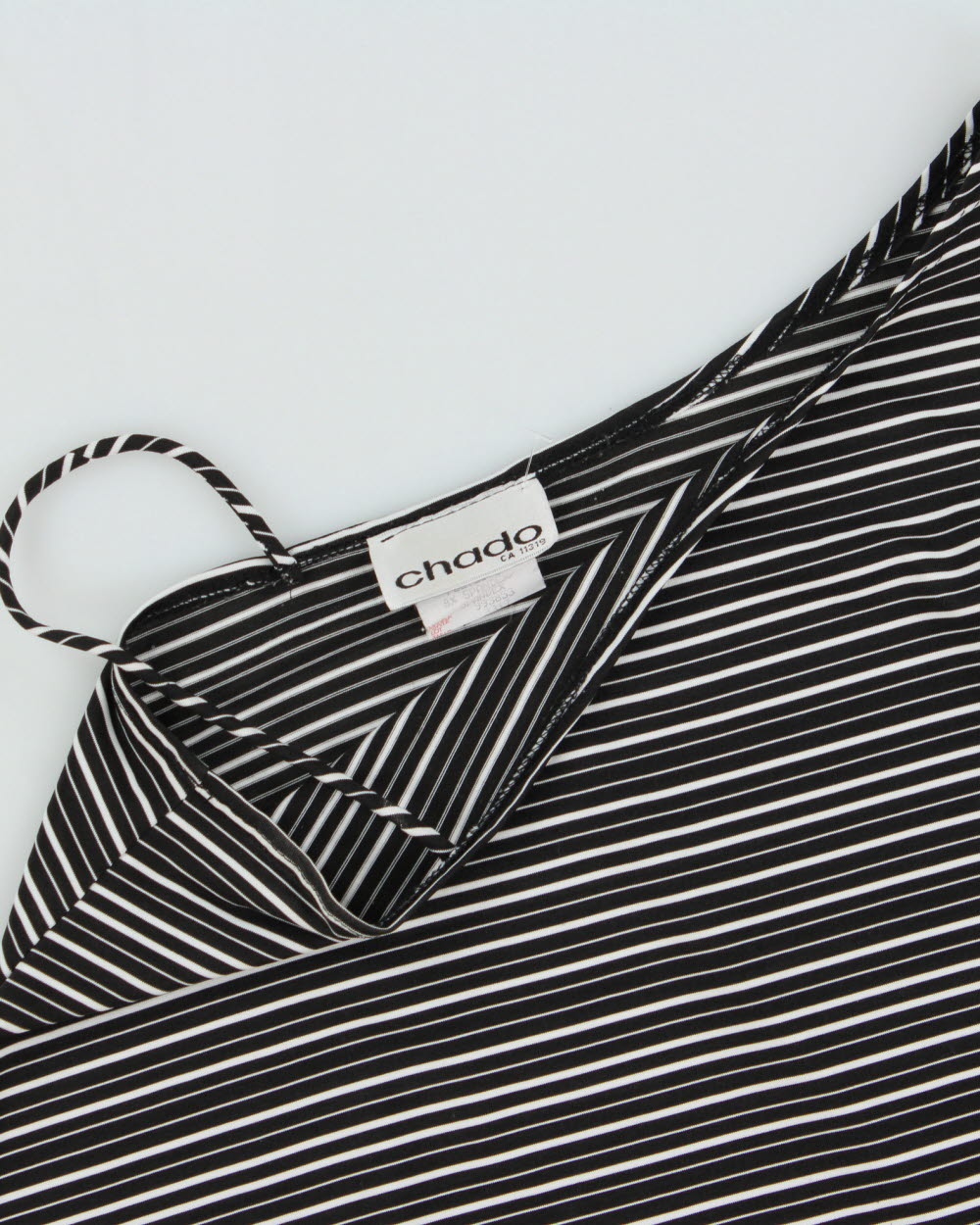 Vintage 1990s Chado One Shoulder Striped Sleeve Cut-out Top - S