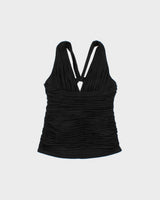 Vintage Y2K 2000 Le Chateau Ruched Backless Top - M