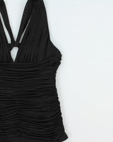 Vintage Y2K 2000 Le Chateau Ruched Backless Top - M
