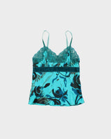 Vintage 2000s Kenzie Velvet Detail Silk Cami Top - S