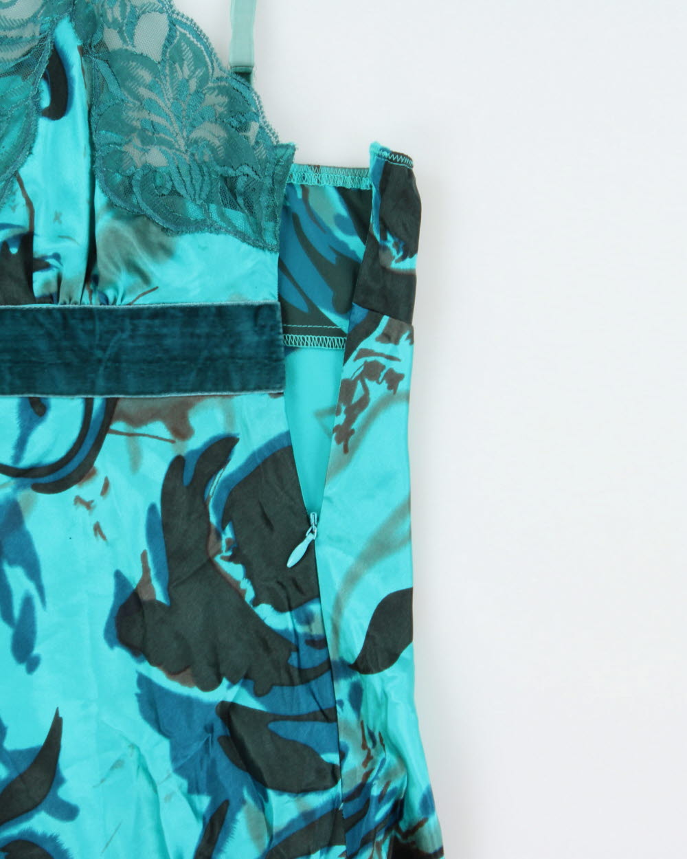 Vintage 2000s Kenzie Velvet Detail Silk Cami Top - S