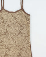 Vintage Y2k 2000s Miss Msz Lace Overlay Cami Top - XS