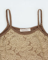 Vintage Y2k 2000s Miss Msz Lace Overlay Cami Top - XS