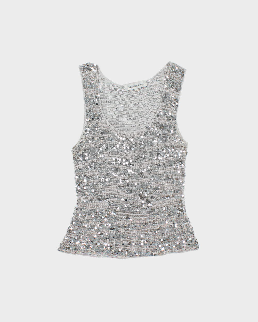 Vintage Y2K 2000s Melanie Lyne Crochet Sequin Top - L