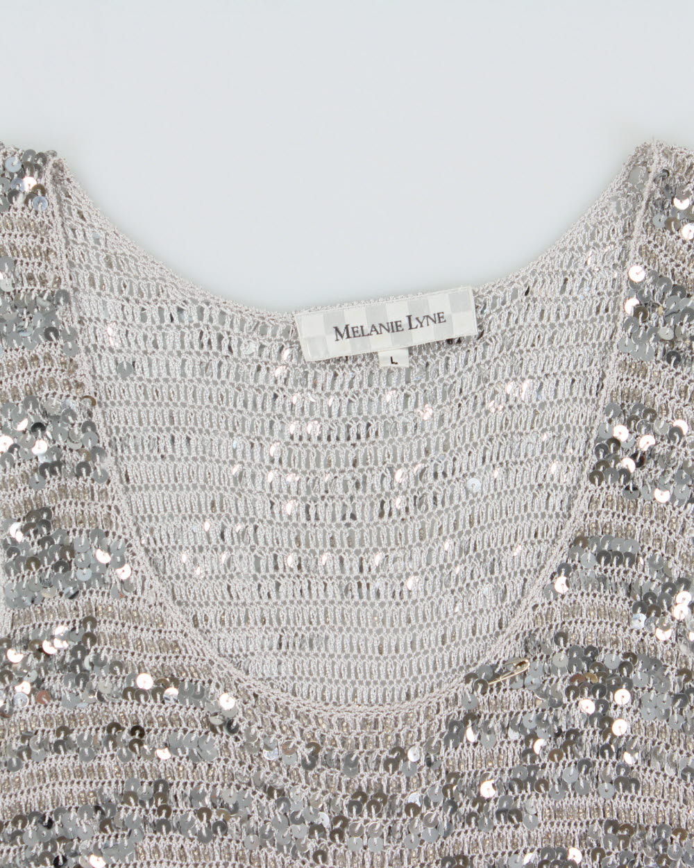 Vintage Y2K 2000s Melanie Lyne Crochet Sequin Top - L
